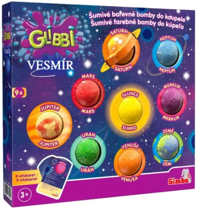 Simba Glibbi Vesmír vodní bomby šumivé planety set 9ks do koupele do vody