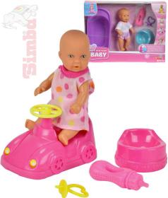 Simba New Born Baby miminko 12cm s příslušenstvím pije a čůrá 3 druhy Simba New Born Baby miminko 12cm s příslušenstvím pije a čůrá 3 druhy