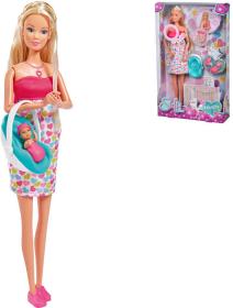 Simba New Born Baby set Panenka Steffi maminka s miminkem na baterie Zvuk