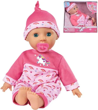 Simba Panenka Laura Tickle Baby 38cm miminko s dudlíkem na baterie Zvuk Simba Panenka Laura Tickle Baby 38cm miminko s dudlíkem na baterie Zvuk