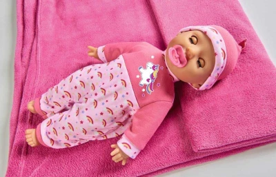 Simba Panenka Laura Tickle Baby 38cm miminko s dudlíkem na baterie Zvuk