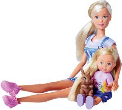 Simba Panenka Steffi + Evička Rabbit Family herní set se 2 králíky a doplňky