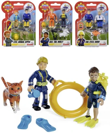 Simba Požárník Sam herní set 2 figurky + zvířátko s doplňky 4 druhy Simba Požárník Sam herní set 2 figurky + zvířátko s doplňky 4 druhy