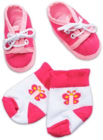 Simba Set ponožky a botičky vel. 38-43 pro panenku New Born Baby 3 druhy