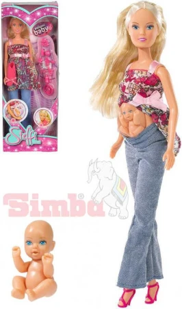 Simba Steffi tehotná bábika set s bábätkom v brušku a doplnkami Simba Steffi tehotná bábika set s bábätkom v brušku a doplnkami
