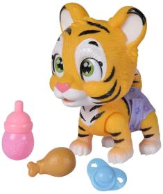 Simba Tygřík Pamper Petz set zvířátko mláďátko s doplňky pije čůrá 3 překvapení