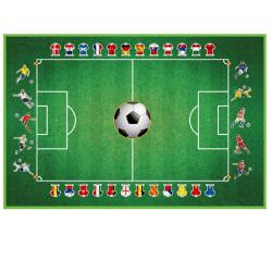 Siva koberec Fotbal 150 x 100 cm