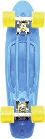 Skateboard dětský pennyboard modrý 60cm kovové osy žlutá kola