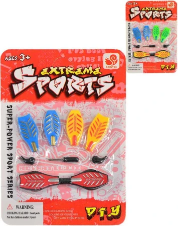 Skateboard prstový 9cm šroubovací set s nástrojem na kartě různé barvy plast Skateboard prstový 9cm šroubovací set s nástrojem na kartě různé barvy plast