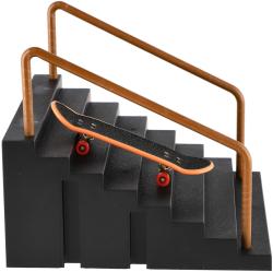 Skateboard prstový fingerboard herní set se schůdky a zábradlím na kartě