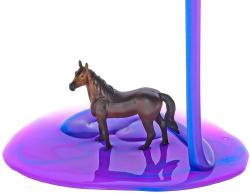 Sliz barevný zábavná hmota s koníkem 10cm Horse Friends 4 druhy v kelímku