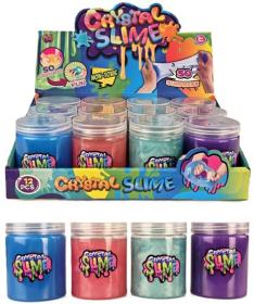 Sliz Crystal metalický zábavná hmota strečová v kelímku 4 barvy