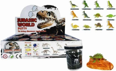 Sliz zábavná hmota dinosaurus v plastovém barelu 6cm různé druhy Sliz zábavná hmota dinosaurus v plastovém barelu 6cm různé druhy