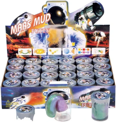 Sliz zábavná hmota v plastovém barelu 6x5cm vesmírný Mars Sliz zábavná hmota v plastovém barelu 6x5cm vesmírný Mars