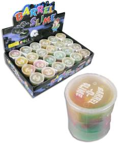 Sliz zábavný duhový Galaxy v plastovém barelu různé barvy