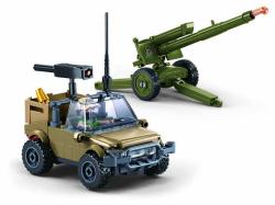 Sluban ARMY Auto houfnice zpětný chod 138 dílků + figurka (stavebnice)