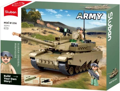 Sluban ARMY Bitevní tank M1 322 dílků + 2 figurky (stavebnice)