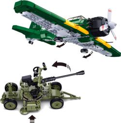 SLUBAN ARMY WWII Japonský stíhací letoun A6M 532 dílků + 2 figurky (stavebnice)