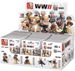 Sluban ARMY WWII Mini figurka voják 12 druhů set s doplňky ke stavebnici plast