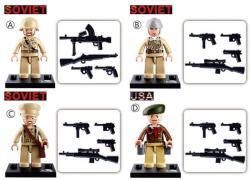 Sluban ARMY WWII Mini figurka voják 12 druhů set s doplňky ke stavebnici plast