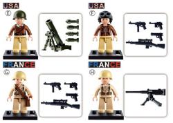 Sluban ARMY WWII Mini figurka voják 12 druhů set s doplňky ke stavebnici plast