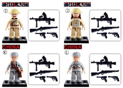 Sluban ARMY WWII Mini figurka voják 12 druhů set s doplňky ke stavebnici plast