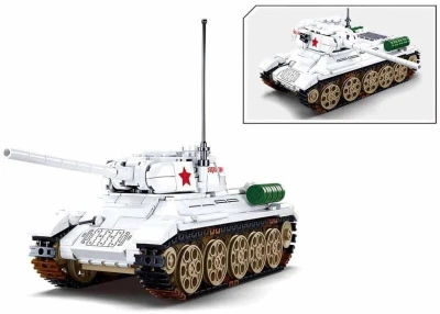 SLUBAN ARMY WWII Tank bílý T-34/85 518 dílků + 2 figurky (stavebnice)