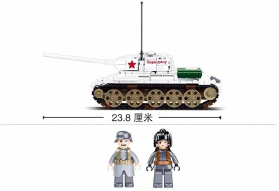 SLUBAN ARMY WWII Tank bílý T-34/85 518 dílků + 2 figurky (stavebnice)