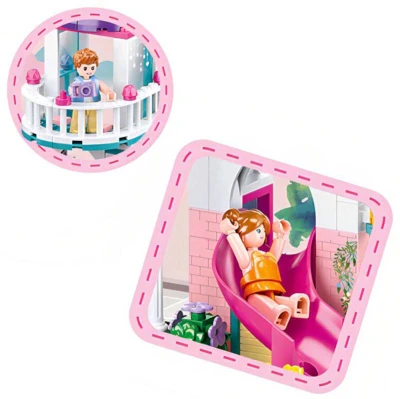 Sluban Girls Dream Domek se skluzavkou 230 dílků + 2 figurky (stavebnice)