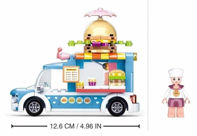 Sluban Girls Dream Mobilní hamburgerový stánek 154 dílků + 1 figurka (stavebnice)