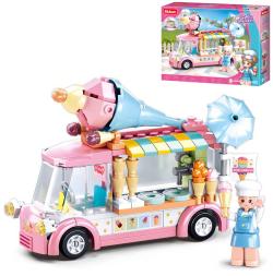 Sluban Girls Dream Mobilní zmrzlinový stánek 145 dílků + 1 figurka (stavebnice)
