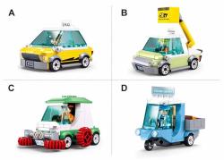 Sluban Metropolis Auto taxi zpětný chod 94 dílků + figurka (stavebnice)