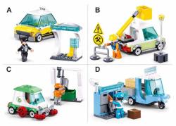 Sluban Metropolis Auto taxi zpětný chod 94 dílků + figurka (stavebnice)