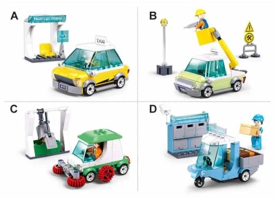 Sluban Metropolis Auto zametač zpětný chod 104 dílků + figurka (stavebnice)