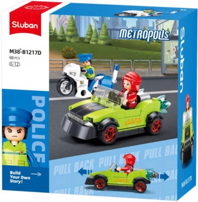Sluban Metropolis Bandita v autě a policista 98 dílků + figurka (stavebnice) Sluban Metropolis Bandita v autě a policista 98 dílků + figurka (stavebnice)