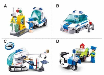 Sluban Metropolis Bandita v autě a policista 98 dílků + figurka (stavebnice)