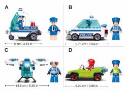 Sluban Metropolis Bandita v autě a policista 98 dílků + figurka (stavebnice)