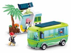 Sluban Metropolis Elektrobus se zastávkou 262 dílků + 3 figurky (stavebnice)