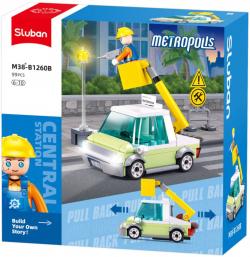 Sluban Metropolis Opravářský vůz zpětný chod 99 dílků + figurka (stavebnice)