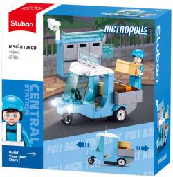 Sluban Metropolis Poštovní vůz zpětný chod 105 dílků + figurka (stavebnice)