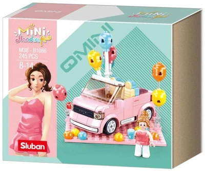 Sluban Mini Handcraft MiniQ Růžový kabriolet 245 dílků + 1 figurka (stavebnice) Sluban Mini Handcraft MiniQ Růžový kabriolet 245 dílků + 1 figurka (stavebnice)