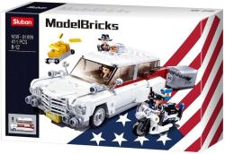 Sluban Model Bricks Auto americký vůz pro lupiče 411 dílků + 3 figurky (stavebnice)