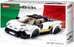 Sluban Model Bricks Auto bílý italský sporťák 276 dílků + 2 figurky (stavebnice)