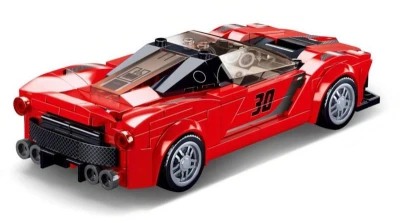 Sluban Model Bricks Auto červený italský sporťák 262 dílků + 2 figurky (stavebnice)