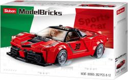 Sluban Model Bricks Auto červený italský sporťák 262 dílků + 2 figurky (stavebnice)