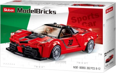 Sluban Model Bricks Auto červený italský sporťák 262 dílků + 2 figurky (stavebnice) Sluban Model Bricks Auto červený italský sporťák 262 dílků + 2 figurky (stavebnice)