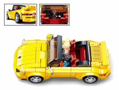 Sluban Model Bricks Auto žlutý německý sporťák 290 dílků + 2 figurky (stavebnice)