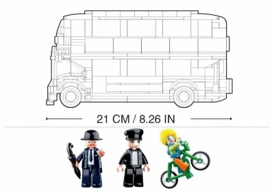 SLUBAN Model Bricks Autobus Double Decker 382 dílků + 3 figurky (stavebnice)