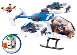 Sluban Police Helikoptéra a dron 161 dílků + 2 figurky (stavebnice)