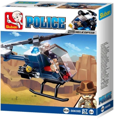 Sluban Police Policejní vrtulník 88 dílků + 1 figurka 4into1 (stavebnice)